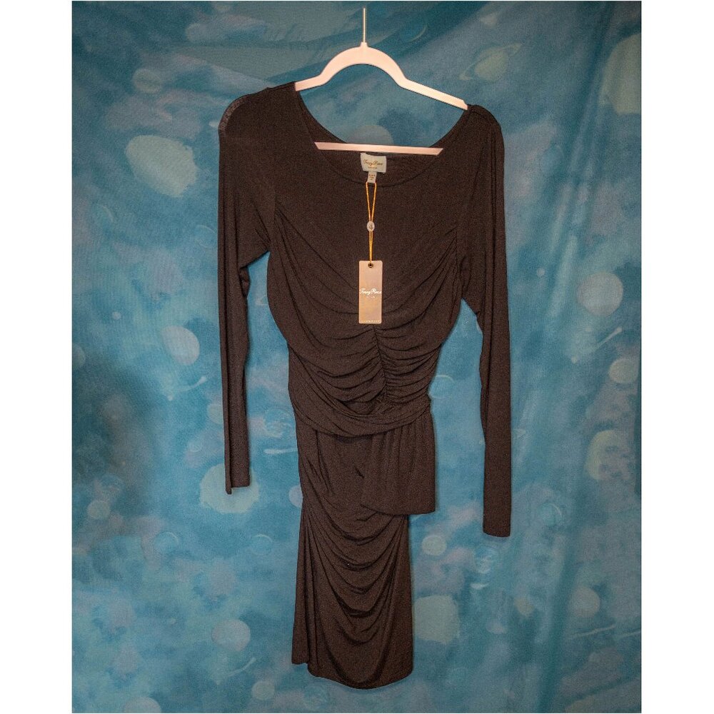 SALE Tracy Reese Black Ruched Long Sleeve Bodycon Dress – Size M – NWT